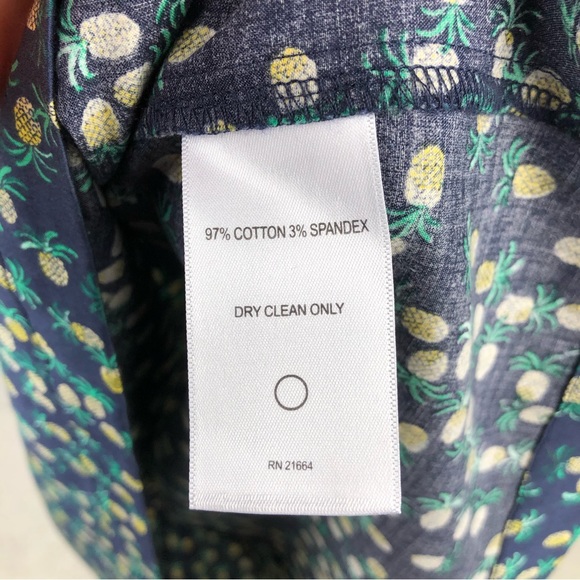 The Savile Row Navy Dress Pineapple Print Size 14 - Picture 6 of 7